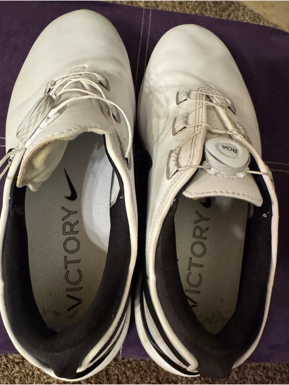 Nike Victory Men's White & Black Athletic Golf Shoes with BOA Dial size 11